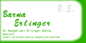 barna erlinger business card